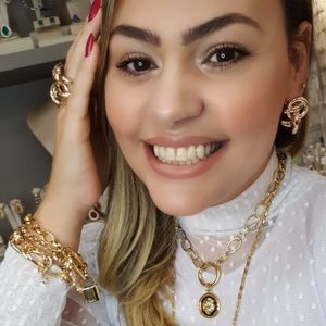 Gold plated earrings + ring